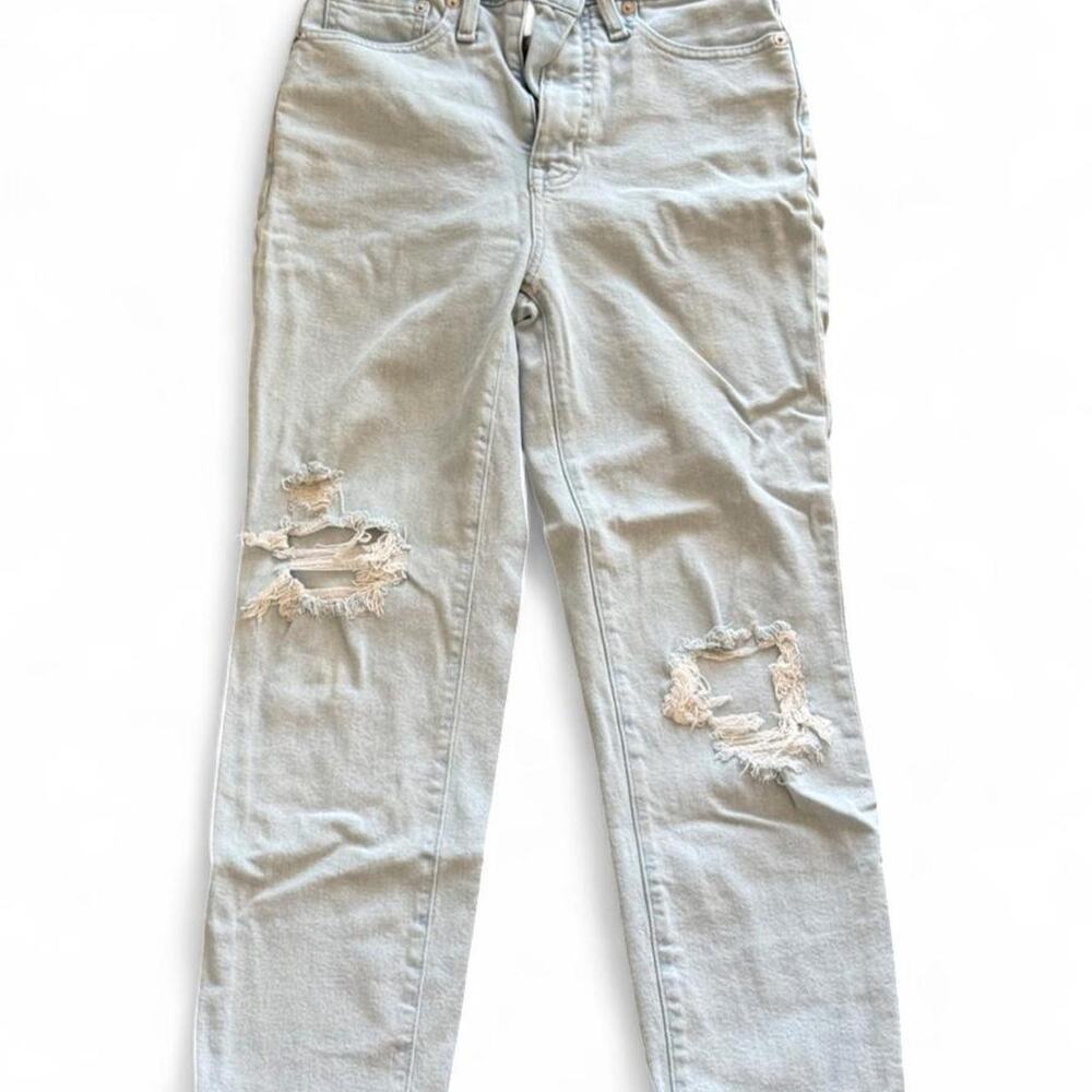 Madewell light blue distressed jeans